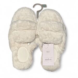 NEW Auden Astoria Faux Fur Cream Fluffy Soft Slippers Women Size 8